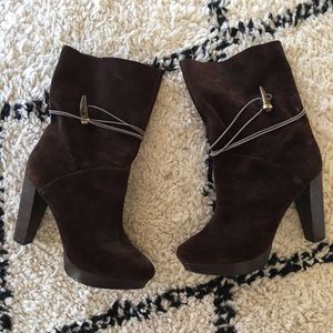 HOUSE OF HARLOW BOOTS - SIZE 39 - DARK BROWN SUEDE